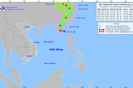 Vị trí và đường đi của bão số 2. (Nguồn: Trung tâm Khí tượng Thủy văn Quốc gia)