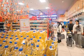 Đa dạng mặt hàng mẫu mã phục vụ khách mua sắm tại siêu thị AEON Long Biên. (Ảnh: Trần Việt/TTXVN)