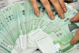Đồng won của Hàn Quốc. (Ảnh: AFP/TTXVN)