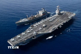Tàu sân bay USS Gerald R. Ford của hải quân Mỹ. (Ảnh: Reuters/TTXVN)