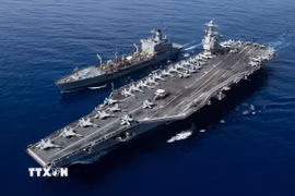 Tàu sân bay USS Gerald R. Ford của hải quân Mỹ. (Ảnh: Reuters/TTXVN)