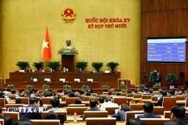 Quốc hội biểu quyết thông qua Luật Đầu tư (sửa đổi). (Ảnh: Doãn Tấn/TTXVN)