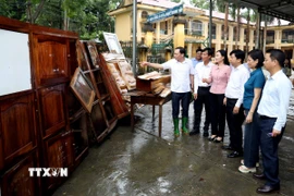 Cơ sở vật chất của Trường Phổ thông Dân tộc nội trú Trung học Cơ sở và Trung học Phổ thông Chiêm Hóa, tỉnh Tuyên Quang, bị hư hại do bão số 10 gây ra. (Ảnh: Quang Cường/TTXVN)