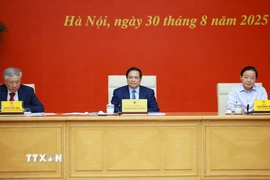 Thủ tướng Phạm Minh Chính kết luận cuộc họp. (Ảnh: Dương Giang/TTXVN)