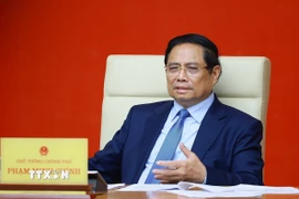 Thủ tướng Phạm Minh Chính chủ trì cuộc họp. (Ảnh: Dương Giang/TTXVN)