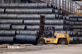 Năm 2025, chỉ tiêu tăng trưởng khu vực công nghiệp-xây dựng phấn đấu đạt trên 9,5%. (Ảnh: Tuấn Anh/TTXVN)