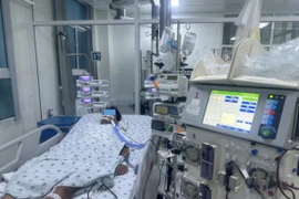 Bệnh nhi N. Đ. N. Đ. chẩn đoán sốc sốt xuất huyết dengue nặng suy đa cơ quan. (Nguồn: Bệnh viện Nhi Đồng Thành phố)