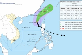 Hướng đi của bão số 14. (Nguồn: Trung tâm Khí tượng Thủy văn Quốc gia)