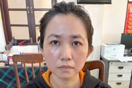 Hồ Thị Cẩm Thi khi bị triệu tập đến trụ sở Công an xã Đồng Xuân, tỉnh Đắk Lắk. (Ảnh: Công an cung cấp)