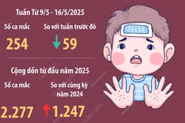 Hà Nội ghi nhận 254 ca mắc tay chân miệng trong tuần từ 9-16/5