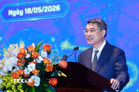 Thủ tướng Lê Minh Hưng phát biểu tại Lễ chào mừng Ngày Khoa học, Công nghệ và Đổi mới sáng tạo Việt Nam và Hội nghị triển khai công nghệ chiến lược. (Ảnh: Dương Giang/TTXVN)