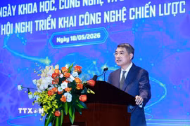 Thủ tướng Lê Minh Hưng phát biểu tại Lễ chào mừng Ngày Khoa học, Công nghệ và Đổi mới sáng tạo Việt Nam và Hội nghị triển khai công nghệ chiến lược. (Ảnh: Dương Giang/TTXVN)