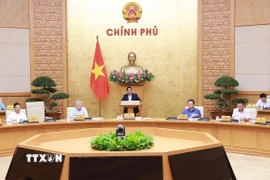 Thủ tướng Phạm Minh Chính chủ trì Phiên họp Chính phủ thường kỳ tháng 8/2025. (Ảnh: Dương Giang/TTXVN)