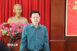 Phó Thủ tướng Mai Văn Chính phát biểu tại buổi làm việc với Ủy ban Nhân dân tỉnh Tây Ninh. (Ảnh: Bùi Giang/TTXVN)