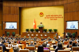 Chủ tịch Quốc hội Trần Thanh Mẫn phát biểu khai mạc Kỳ họp không thường lệ thứ nhất, Quốc hội khóa XVI. (Ảnh: Doãn Tấn/TTXVN)
