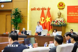 Chủ tịch Quốc hội Trần Thanh Mẫn phát biểu tại một phiên họp của Ủy ban Thường vụ Quốc hội. (Ảnh: Doãn Tấn/TTXVN)