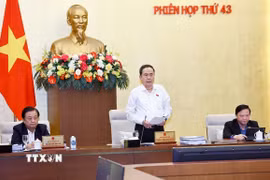 Chủ tịch Quốc hội Trần Thanh Mẫn phát biểu khai mạc Phiên họp. (Ảnh: Doãn Tấn/TTXVN)