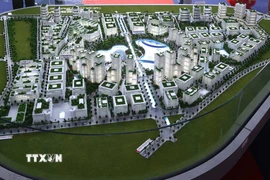 Phối cảnh Dự án Đầu tư xây dựng và Kinh doanh kết cấu hạ tầng Khu Công nghệ cao Sinh học Hà Nội (Silver Lake). (Ảnh: Văn Điệp/TTXVN)