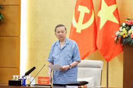Tổng Bí thư, Chủ tịch nước Tô Lâm phát biểu tại buổi làm việc với Ban Thường vụ Đảng ủy Quốc hội. (Ảnh: Doãn Tấn/TTXVN)