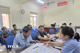 Bên cạnh những thuận lợi, nhiều người cao tuổi gặp khó khăn khi thực hiện các dịch vụ công trực tuyến, cần cán bộ hỗ trợ. (Ảnh: Thanh Vân/TTXVN)