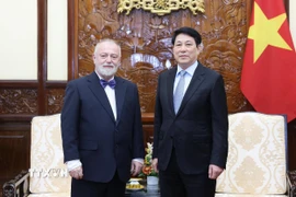 Chủ tịch nước Lương Cường tiếp Đại sứ Cộng hòa Czech tại Việt Nam Hynek Kmoníček. (Ảnh: Lâm Khánh/TTXVN)