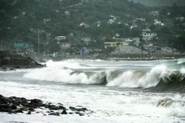 Sóng lớn trước khi bão Melissa đổ bộ vào khu vực Caribbean Terrace của Jamaica. (Nguồn: AFP/Getty Images)