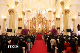 Cung thánh đường của Nhà thờ có sức chứa tới 5.000 người. (Ảnh: Đức Phương/TTXVN)