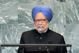 Ông Manmohan Singh, lúc đương nhiệm Thủ tướng Ấn Độ, phát biểu tại phiên họp của Đại hội đồng Liên hợp quốc ở New York (Mỹ). (Ảnh: ANI/TTXVN)