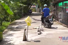 Cần Thơ: Đường hơn 12 tỷ đồng vừa làm xong đã bị sụt lún