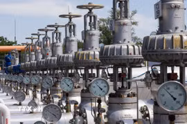 Cơ sở dự trữ khí đốt tự nhiên tại Zsana, Hungary. (Ảnh: THX/TTXVN)