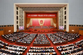 Toàn cảnh lễ khai mạc kỳ họp thứ tư Đại hội Đại biểu Nhân dân toàn quốc (Nhân đại - tức Quốc hội) Trung Quốc khóa XIV ở Bắc Kinh. (Ảnh: THX/TTXVN)