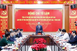 Tổng Bí thư Tô Lâm phát biểu tại buổi làm việc. (Ảnh: Thống Nhất/TTXVN)