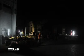 Mất điện tại thủ đô Havana, Cuba, ngày 16/3. (Ảnh: THX/TTXVN)