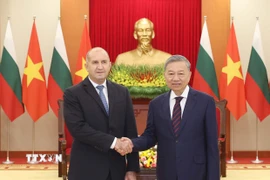 Nhân dịp tham dự Đại hội đồng Liên hợp quốc Khóa 79 và làm việc tại Hoa Kỳ, sáng 24/9/2024, tại thành phố New York, Tổng Bí thư, Chủ tịch nước Tô Lâm gặp Tổng thống Bulgaria Rumen Radev. (Ảnh: Lâm Khánh/TTXVN)