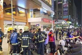 Cảnh sát phong tỏa hiện trường vụ tấn công. (Nguồn: Kyodo)