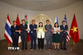 Đại sứ các nước ASEAN tại Mexico chụp ảnh chung cùng Thứ trưởng Ngoại giao Mexico María Teresa Mercado. (Ảnh: TTXVN phát)