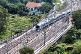Tuyến metro số 1 (Bến Thành-Suối Tiên). (Ảnh: Hồng Đạt/TTXVN)