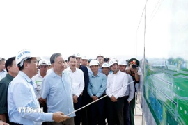Tổng Bí thư Tô Lâm thăm Dự án Cảng Hàng không quốc tế Long Thành. (Ảnh: Thống Nhất/TTXVN)