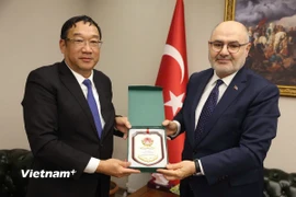 Thượng tướng Phạm Hoài Nam hội kiến Ngài Alpaslan Kavaklioglu, Thứ trưởng Bộ Quốc phòng Thổ Nhĩ Kỳ. (Nguồn: Vietnam+)