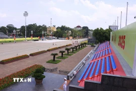 Hình ảnh tại khu vực Lăng Chủ tịch Hồ Chí Minh, Quảng trường Ba Đình phục vụ Lễ kỷ (niệm. Ảnh: Văn Điệp/TTXVN)