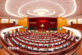 Hội nghị lần thứ nhất Ban Chấp hành Trung ương Đảng khóa XIV. (Ảnh: TTXVN)