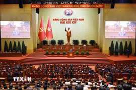 Phiên bế mạc Đại hội XIV của Đảng. (Ảnh: TTXVN)
