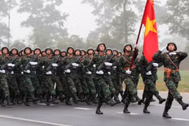 Khối lục quân tham gia hợp luyện. (Ảnh: Trọng Đức/TTXVN)