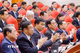 Các Ủy viên Trung ương Đảng dự Hội nghị lần thứ 11 Ban Chấp hành Trung ương Đảng khóa XIII. (Ảnh: TTXVN)