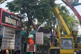 Hiện trường nơi cần bơm bêtông gãy đổ trong lúc thi công sửa chữa nhà dân, khiến 3 người thương vong. (Ảnh: Người dân cung cấp)
