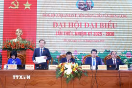 Đoàn Chủ tịch điều hành Đại hội. (Ảnh: Phương Hoa/TTXVN)