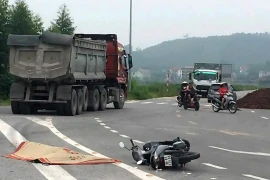 Hiện trường vụ tai nạn. (Nguồn: Báo Bắc Giang)