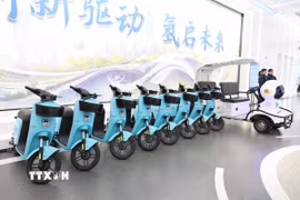 Xe đạp điện đáp ứng tiêu chuẩn mới của một doanh nghiệp tại Tây An, tỉnh Thiểm Tây (Trung Quốc). (Ảnh: Công Tuyên/TTXVN)