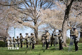 Lực lượng Vệ binh Quốc gia Mỹ. (Ảnh: THX/TTXVN)