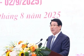 Chủ tịch nước Lương Cường phát biểu. (Ảnh: Lâm Khánh/TTXVN)